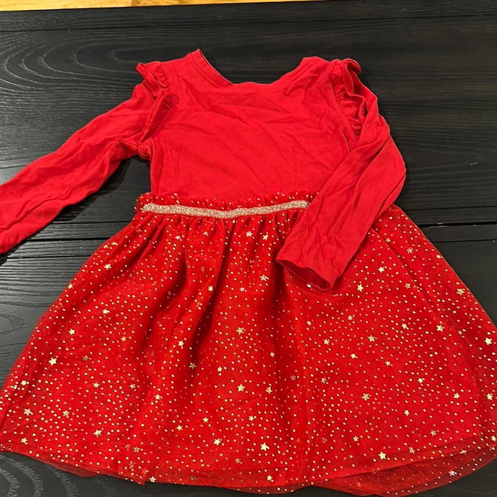 Cat & Jack Red Sequin Puff Sleeve Sundress